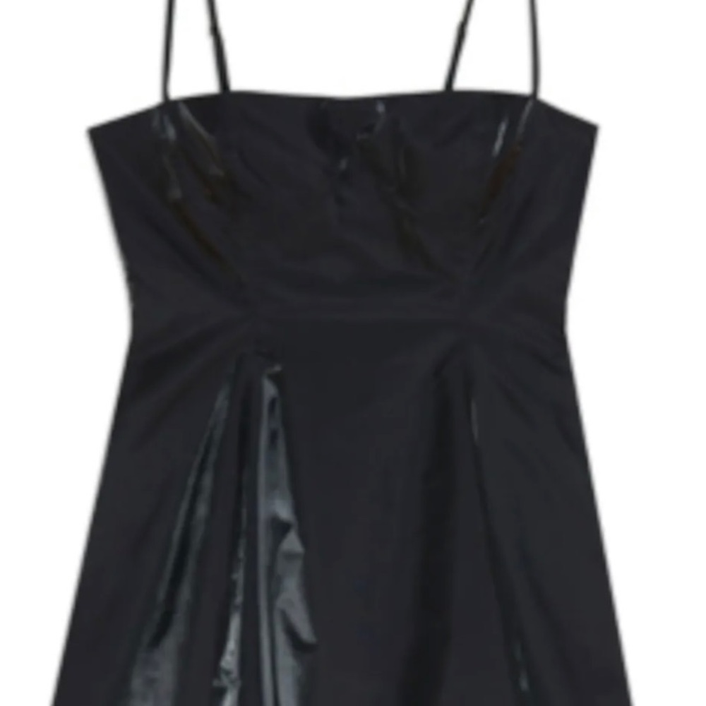 Danielle BERNSTEIN Womens Black Zippered Shiny Floral Micro Mini Party Dress-NWT - Picture 3 of 3